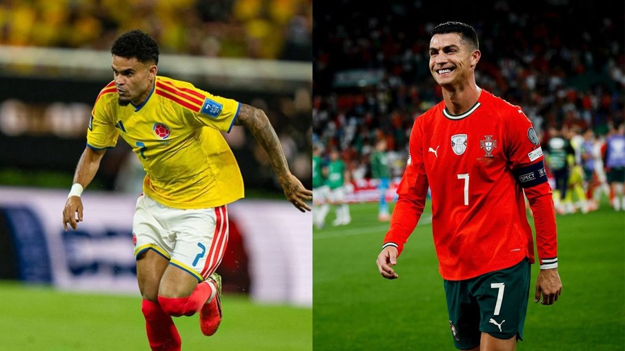 Luis Díaz e Cristiano Ronaldo são destaques de Colômbia e Portugal