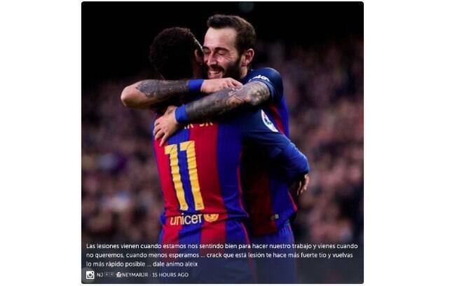 Post de Neymar em apoio ao companheiro de Barcelon