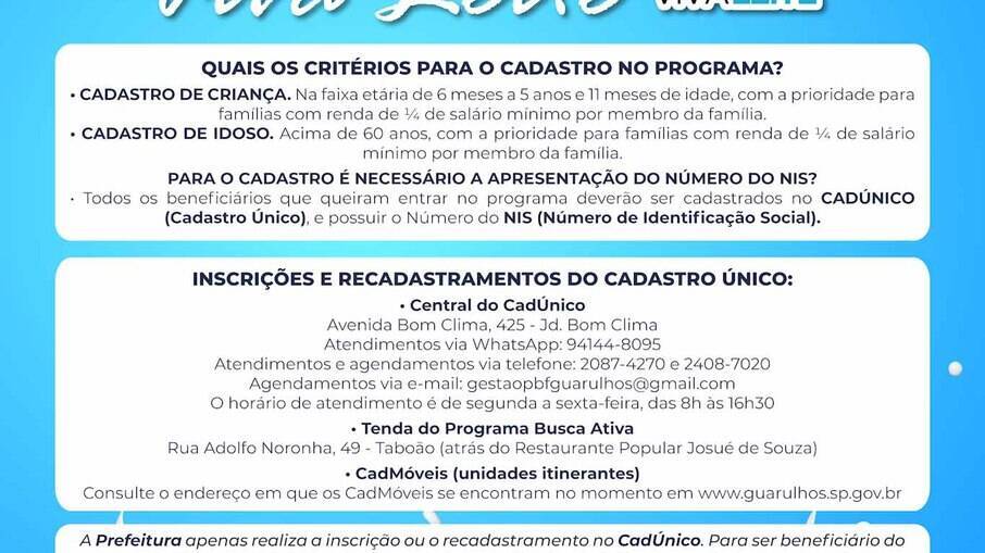Iniciativa do governo estadual, o programa entrega 15 litros de leite mensais às famílias por meio de instituições conveniadas. Iniciativa do governo estadual, o programa entrega 15 litros de leite mensais às famílias por meio de instituições conveniadas.
