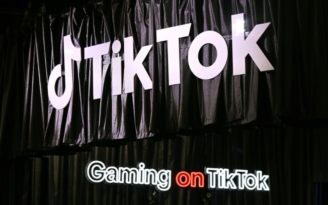 Logo do TikTok na Gamescom, na Alemanha, em 21 de agosto de 2024