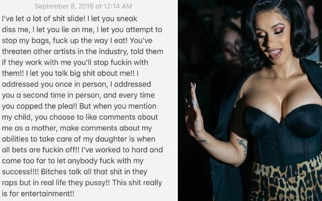Cardi B desabafa no Instagram após confusão com Nicki Minaj