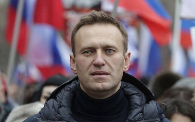 O ativista Alexei Navalny participa de uma passeata em memória do líder da oposição Boris Nemtsov em Moscou