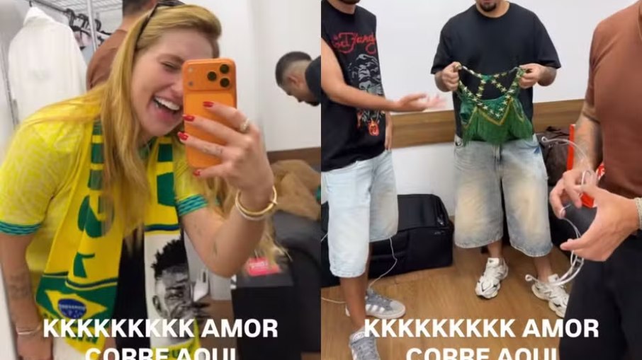 Virginia exibe calcinha temática ao torcer por Vini Jr. em amistoso Virginia exibe calcinha temática ao torcer por Vini Jr. em amistoso