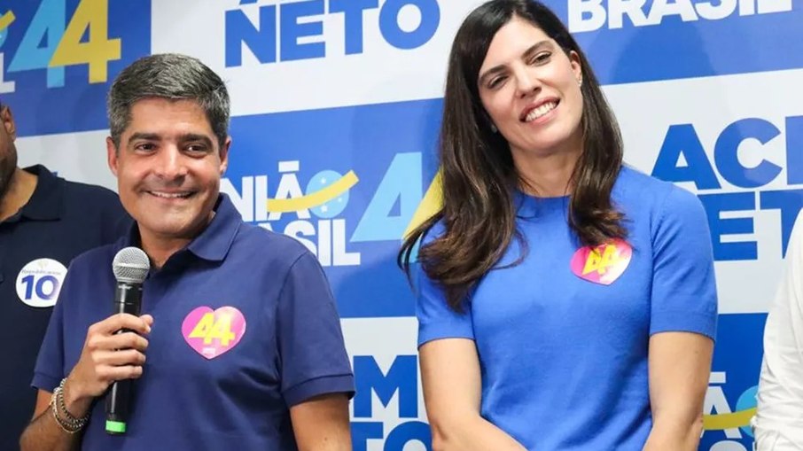 ACM Neto (União Brasil) e a vice, Ana Coelho (Republicanos) 