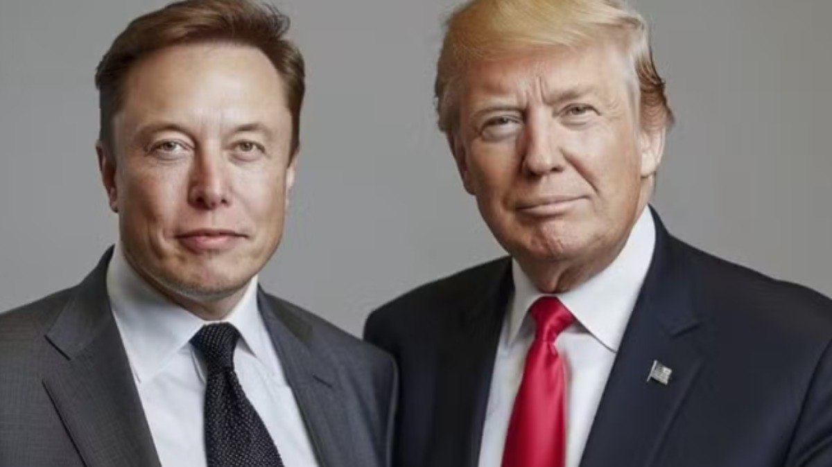 Elon Musk (E) e Donald Trump (D)