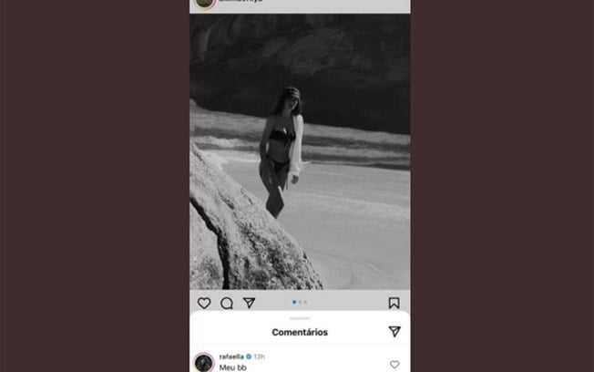 Irmã do Neymar comentou na foto da modelo Amanda Kimberlly