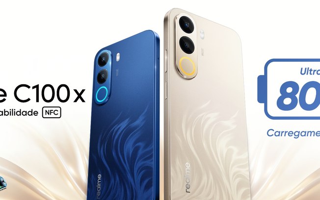 A realme lança C100x com bateria de 8.000 mAh no Brasil
