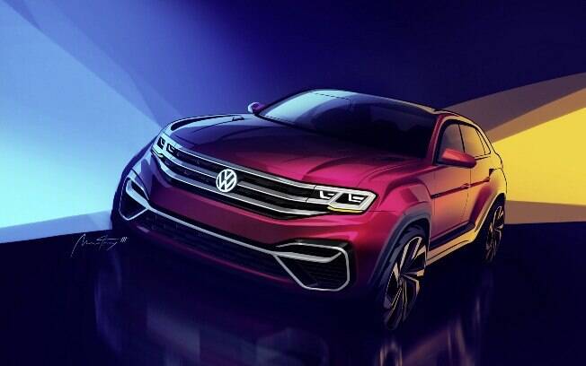 VW Atlas: esboço oficial da nova versão de cinco lugares revela linhas em forma de cupê do modelo que chega em 2019