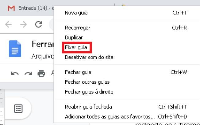 Fixar guias pode facilitar vários aspectos da navegação.