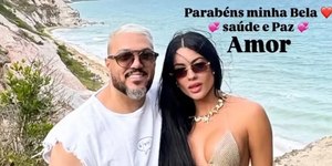 Belo publica 1ª foto com Rayane e declara: "Parabéns, minha Bela"