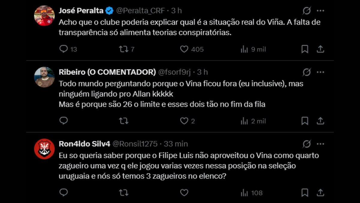 Ausência de Matías Viña levantou polêmica entre a torcida flamenguista