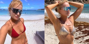 Angélica impressiona ao surgir de biquíni na praia aos 52 anos