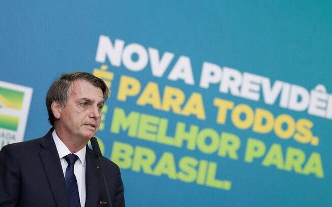 O presidente Jair Bolsonaro (PSL) participou do lançamento da campanha oficial da nova Previdência