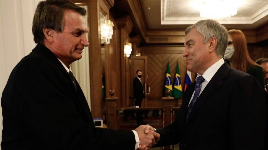 Jair Bolsonaro e Vyacheslav Volodin, presidente da Duma do Estado (parlamento russo)