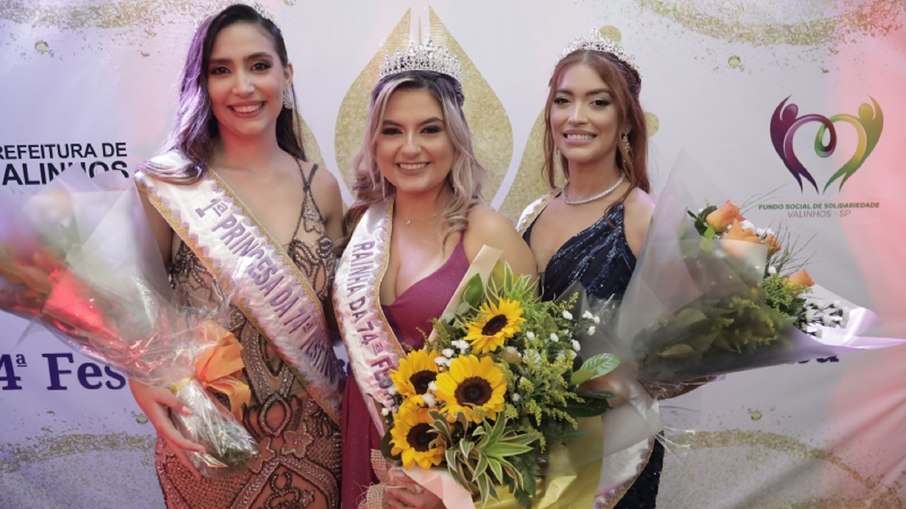 Corte de 2025 formada pela rainha Laura Marcacci e pelas princesas Vitória B. Gonçalves e Thalia dos Santos Corte de 2025 formada pela rainha Laura Marcacci e pelas princesas Vitória B. Gonçalves e Thalia dos Santos