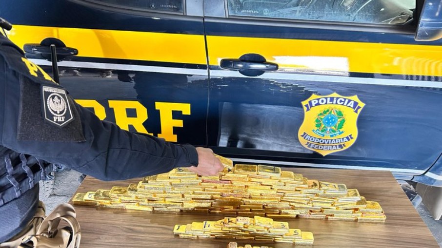 Carga de ouro apreendida pela PRF