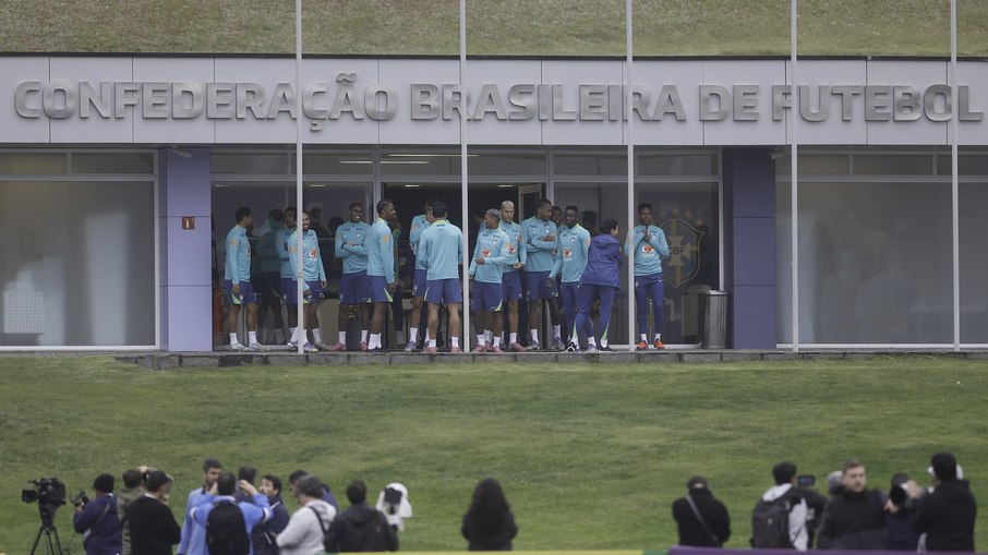 Seleção brasileira em treinamento na Granja Comary