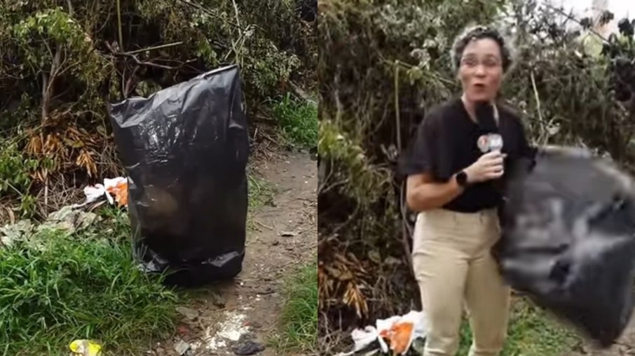 Juliana Lobo durante uma reportagem para a TV Ponta Negra Juliana Lobo durante uma reportagem para a TV Ponta Negra