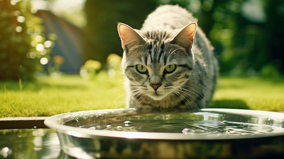 Os gatos precisam ser incentivados a ingerir água, fontes de água corrente e saches são ótimas opções