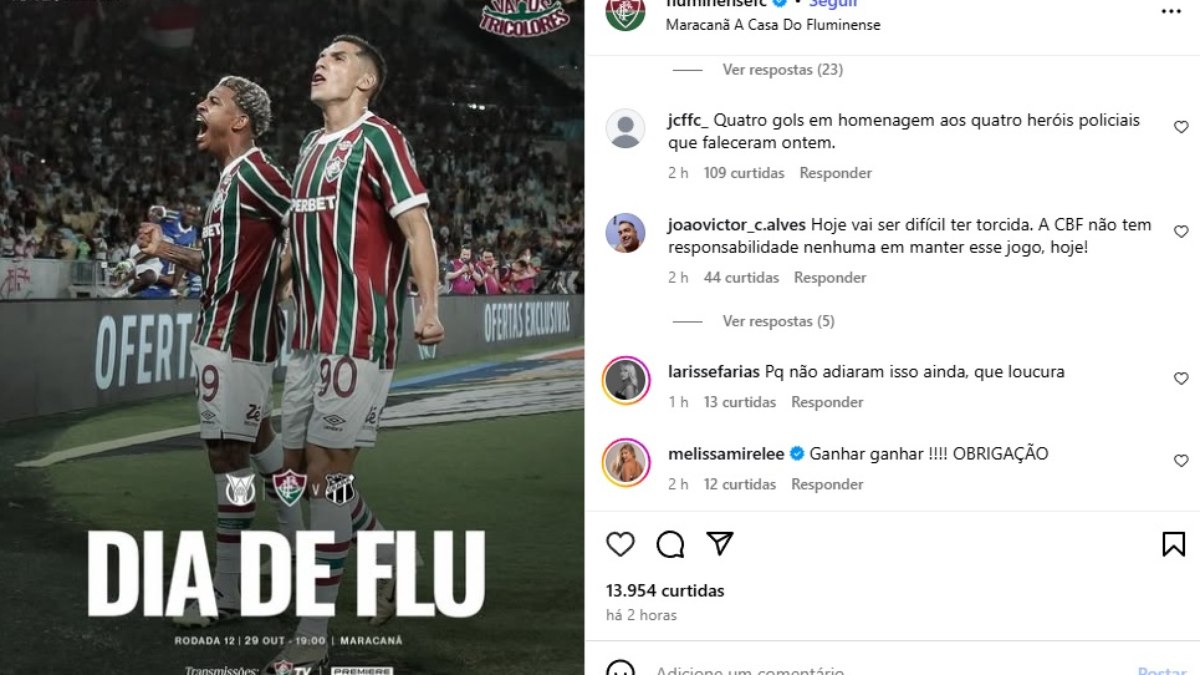 Jogo do Fluminense em meio ao caos no Rio revolta torcida