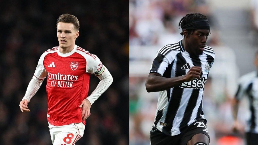 Odegaard e Elanga se enfrentam em Arsenal x Newcastle