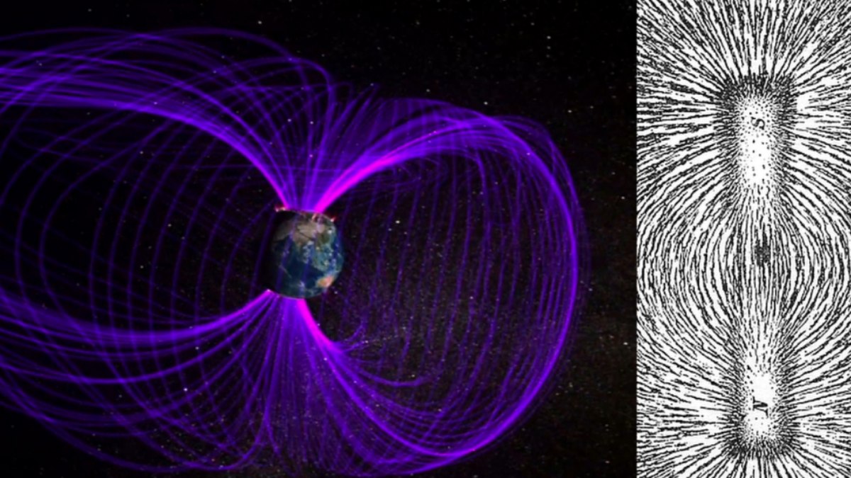 A Terra, ao girar em volta do sol, recebe os ventos solares por um lado, que dão a volta e vão para trás do planeta.