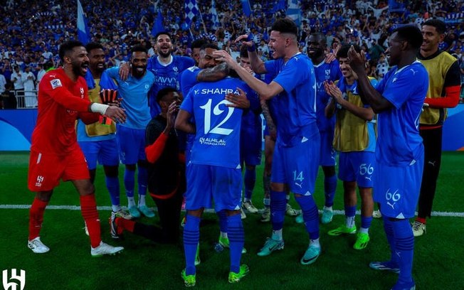 Jogadores do Al-Hilal celebram vitória história contra o Al-Ittihad - Foto: Divulgação / Al-Hilal