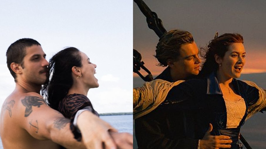 Chay Suede e Laura Neiva são comparados com Jack (Leonardo DiCaprio) e Rose (Kate Winslet),d e Chay Suede e Laura Neiva são comparados com Jack (Leonardo DiCaprio) e Rose (Kate Winslet),d e