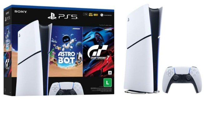 PlayStation 5 Slim Digital com Astro Bot e Gran Turismo 7 está entre as ofertas da Amazon
