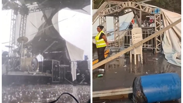 Vídeo: chuva de granizo interrompe show e destrói evento em MG