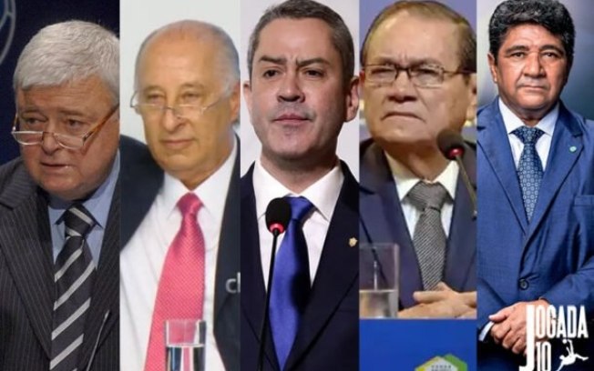 Ricardo Teixeira, Marco Polo del Nero, Rogério Caboclo, Coronel Nunes e Ednaldo Rodrigues, os últimos presidentes da CBF