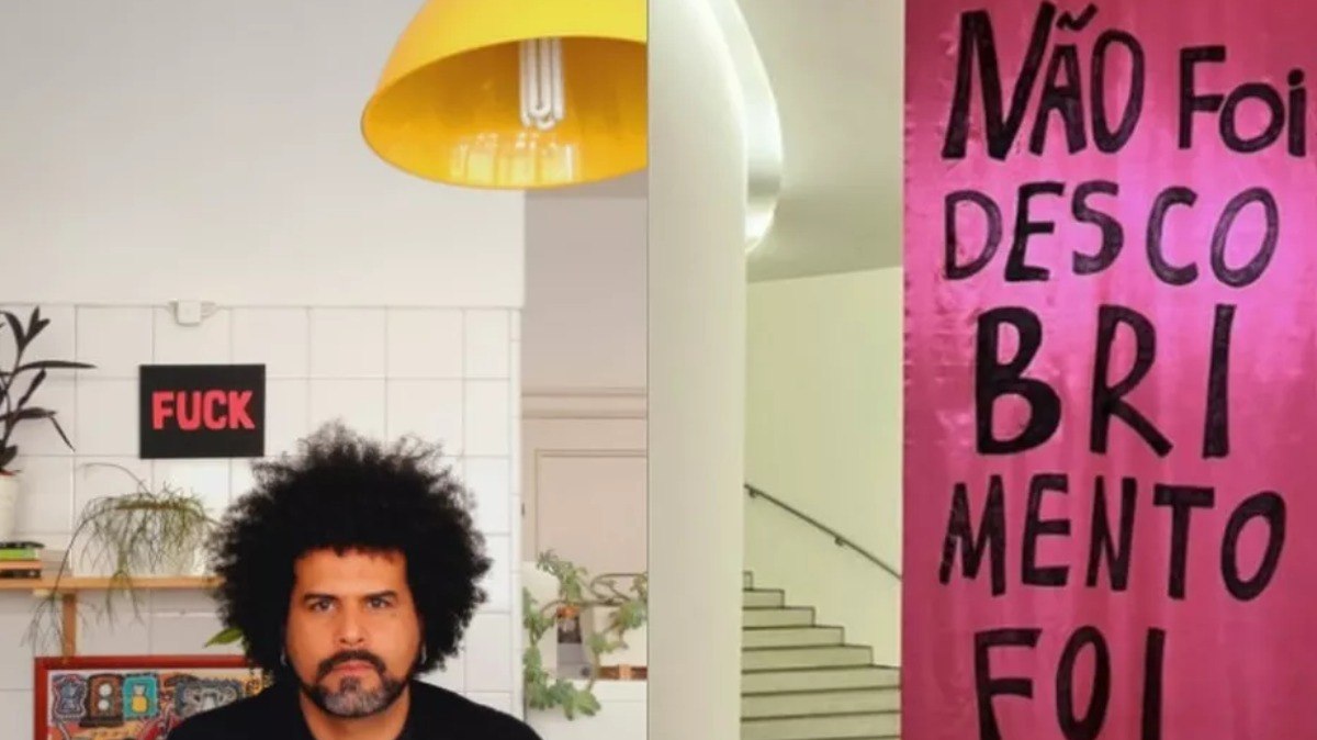 Artista brasileiro conta ter sido alvo de xenofobia por conta de faixa montada em exposição em Lisboa 