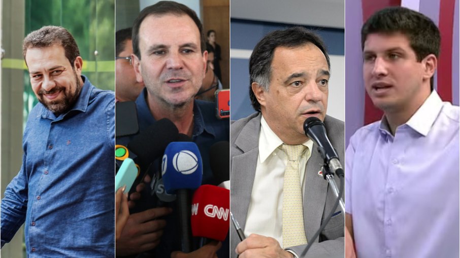 Candidatos aparecem à frente nas capitais, segundo Datafolha: Guilherme Boulos (PSOL) tem 23%; Eduardo Paes (PSB) tem 59%; Mauro Tramonte (Republicanos) encabeça com 29%; e João Campos (PSB) aparece com 74%