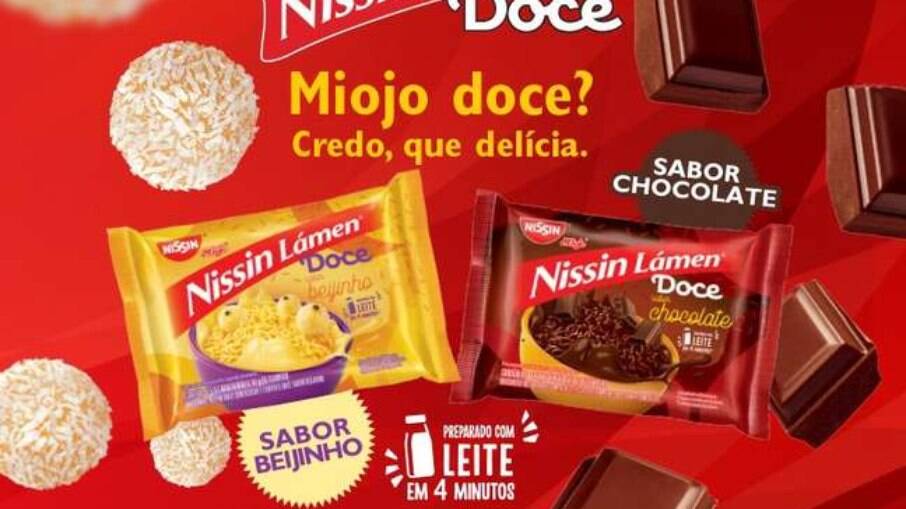 Marca anuncia miojo sabor beijinho e chocolate e viraliza na web