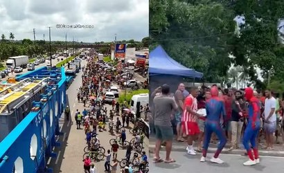 Carreta do transformador é atração em rodovias do Nordeste, assista