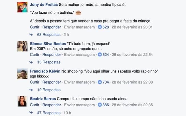 mentiras típicas das mulheres