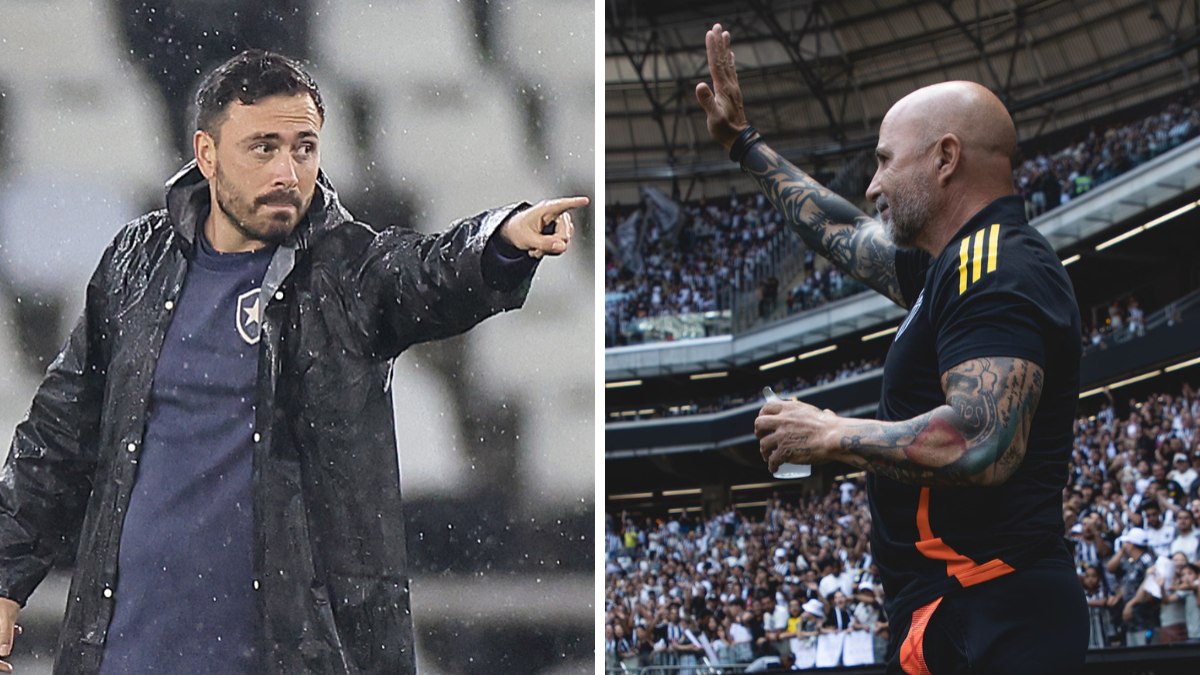Davide Ancelotti e Jorge Sampaoli estarão frente a frente em Botafogo x Atlético-MG