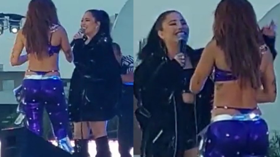 Mari Fernadez cai em show de Anitta