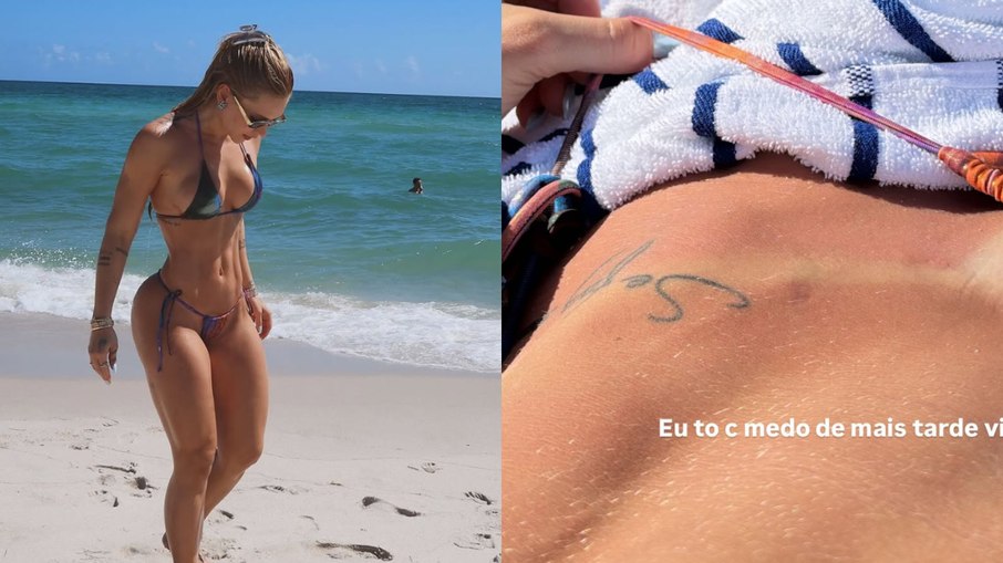 Virginia exibe marquinha de biquíni após término do namoro com Vini Jr..