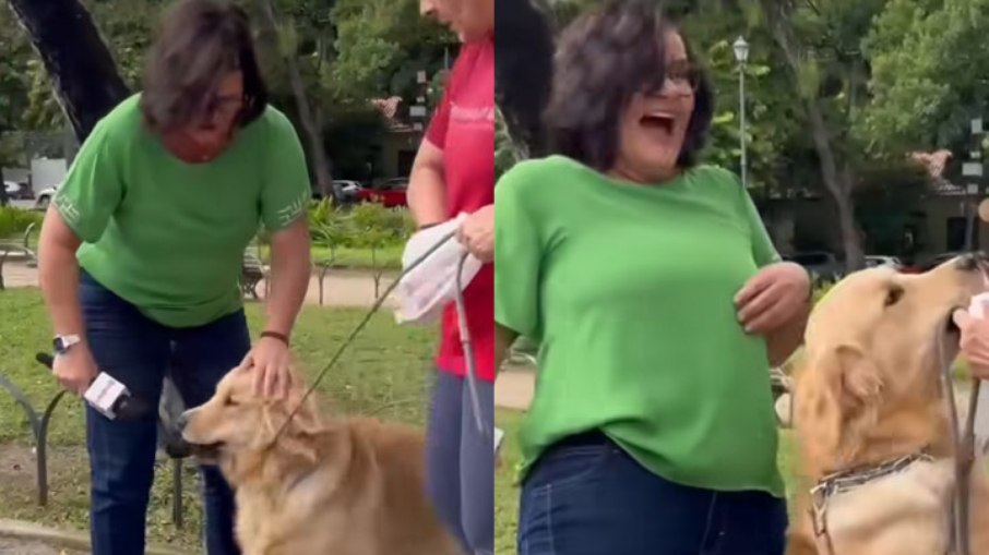 Bianka Carvalho caiu na risada após cena protagonizada por cachorro Bianka Carvalho caiu na risada após cena protagonizada por cachorro