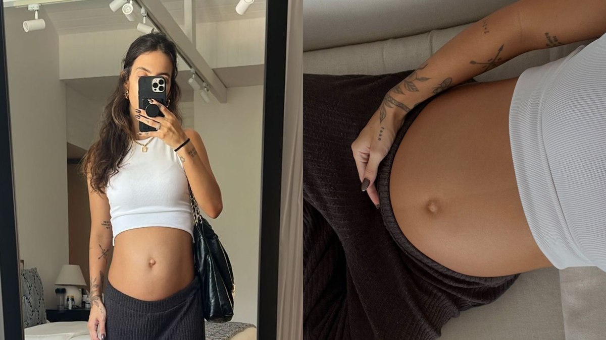 Gabi Brandt exibe barriga da terceira gravidez