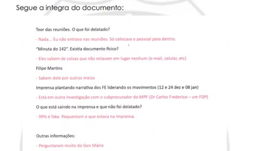 Relatório da PF indica que indiciados tentaram obter informações da delação premiada de Mauro Cid