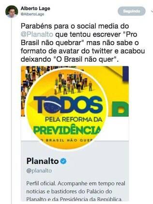 Internautas apontam falha em mensagem cortada sobre a Reforma da Previdência no Twitter do Planalto 