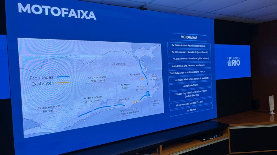 Mapa das novas motofaixas que devem ser entregues até o final do ano.
