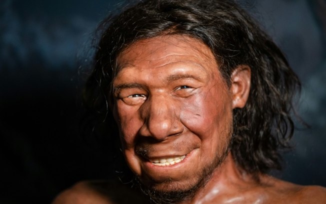 Reconstituição de um neandertal, no Museu Nacional de Antiguidades de Leiden, Holanda, em 6 de setembro de 2021