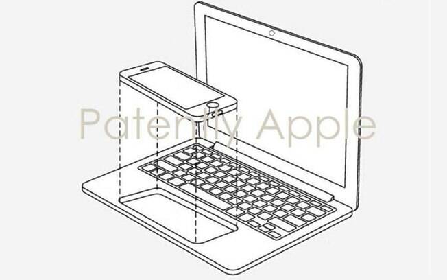 Patente mostra iPhone se encaixando no MacBook