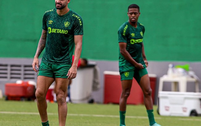 Renato Augusto e Keno em treino do Fluminense