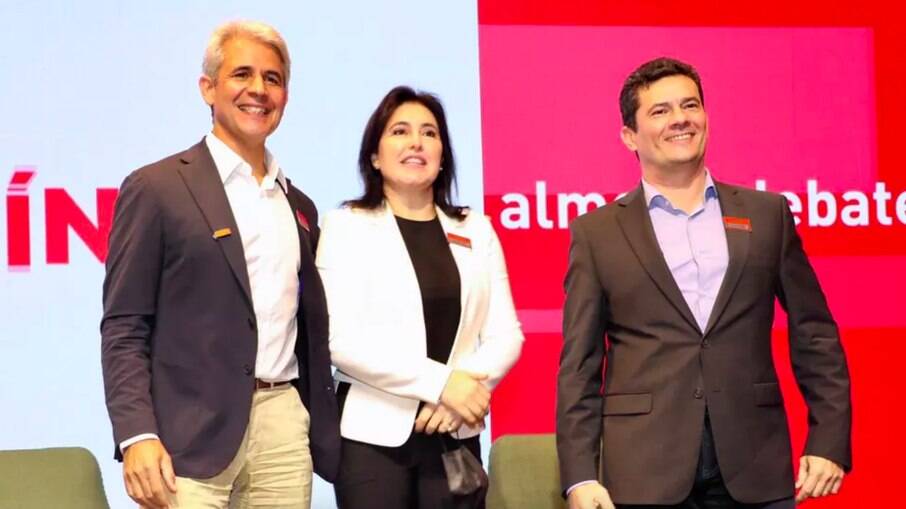 Luiz Felipe D'Avila (Novo); Simone Tebet (MDB); e Sergio Moro (Podemos)