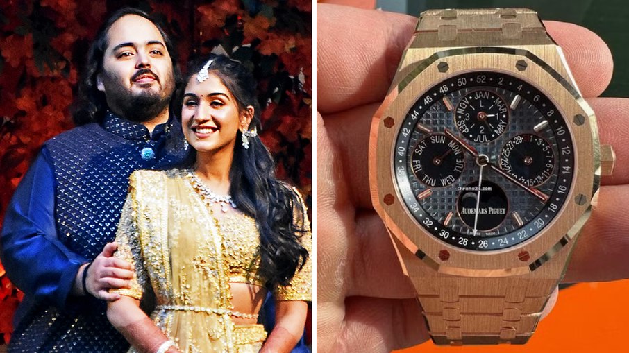 Lembrança de casamento de Anant Ambani, filho do homem mais rico da Ásia, é um relógio de ouro de mais de R$ 1.5 milhão 