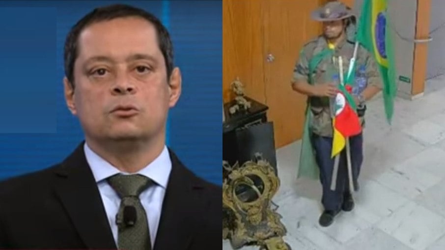 Jorge Serrão confunde bandeira do Rio Grande do Sul com a do MST